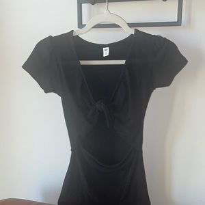 Tie front mini dress with cutout